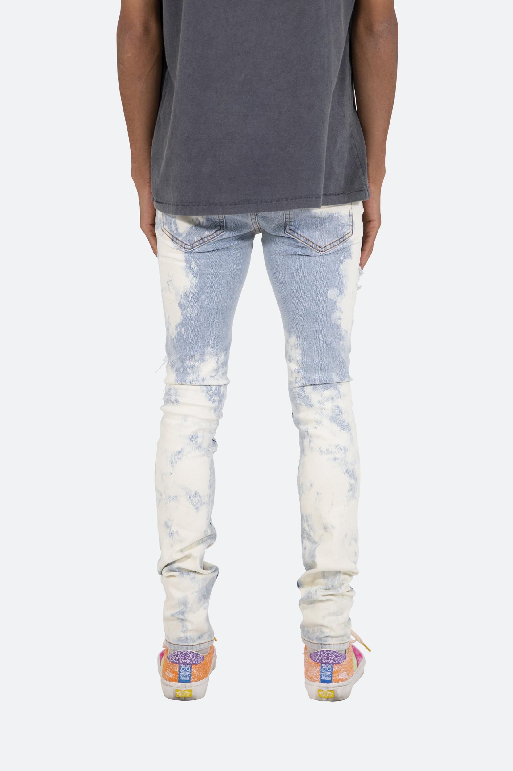 X409 Rhinestone Skinny Denim - Blue Product Image