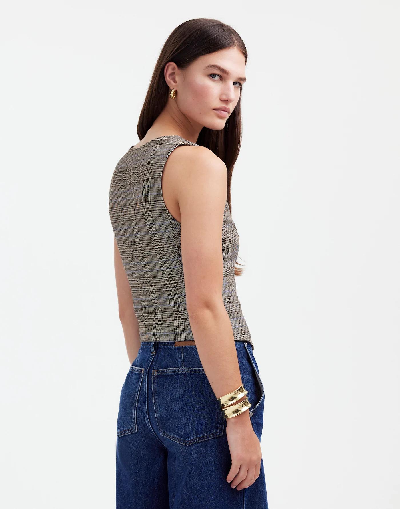Waisted Vest in Yarn-Dye Product Image