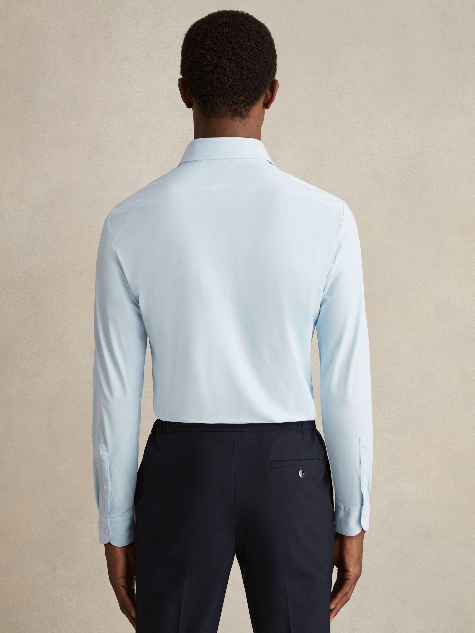 Long-Sleeve Slim-Fit Travel Shirt in Soft Blue Product Image