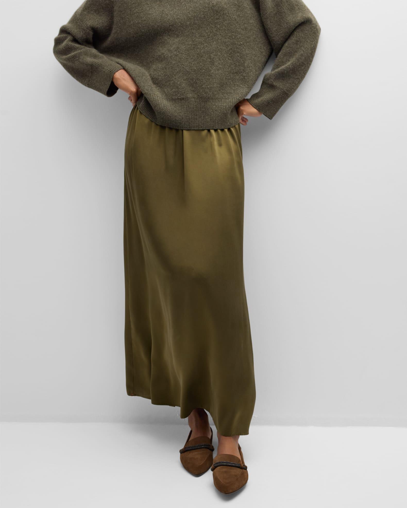 Sela A-Line Silk Maxi Skirt Product Image
