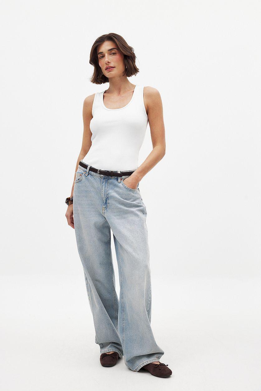 Scoop Neck Ribbed Tank Product Image