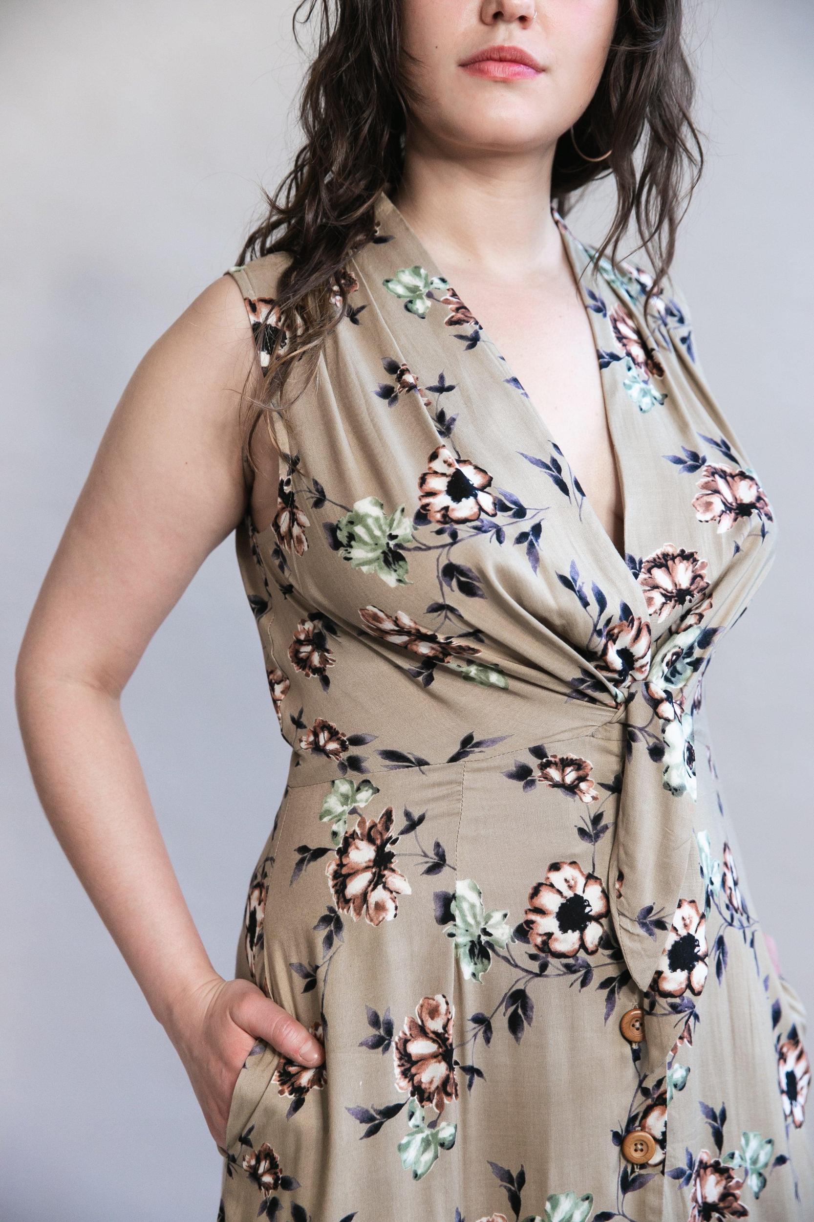 Paloma Dress in Taupe Floral Product Image