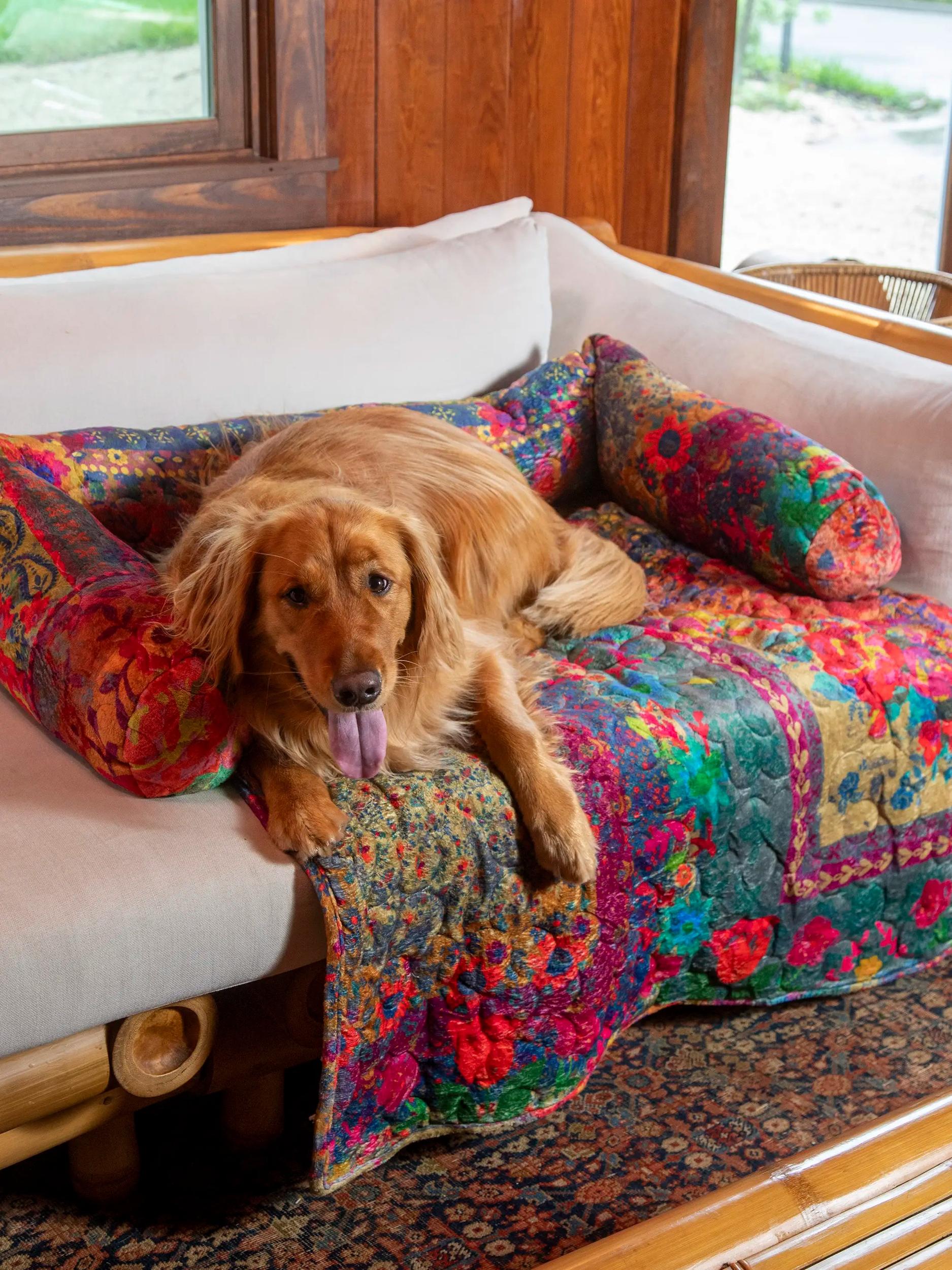 Sofa Pet Bed - Rainbow Bandana Patchwork Product Image