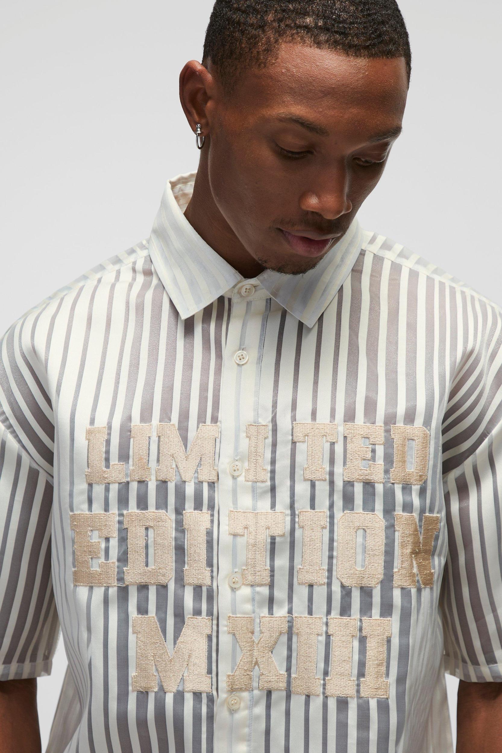 Oversized Limited Edition Organza Collared Shirt | boohooMAN USA Product Image
