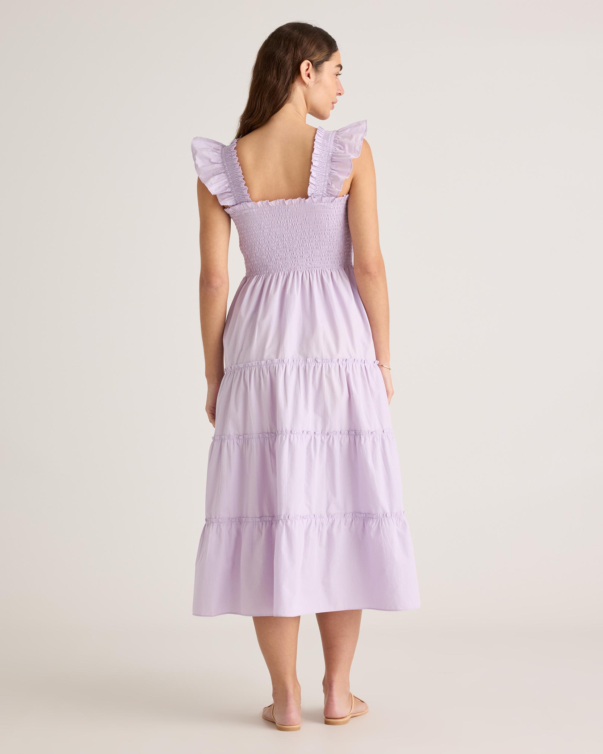 Quince | Women's Poplin Smocked Midi Dress Organic Cotton Product Image