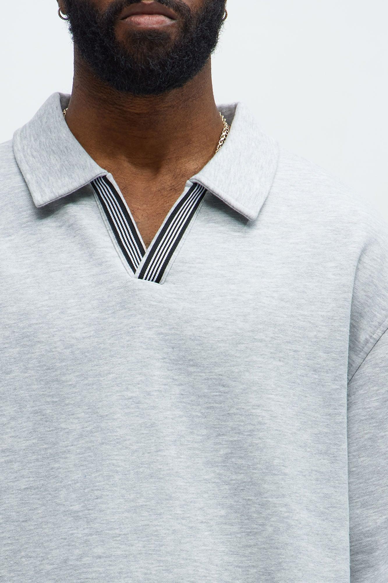 Tyson Be Alright Long Sleeve Polo - Heather Grey Product Image