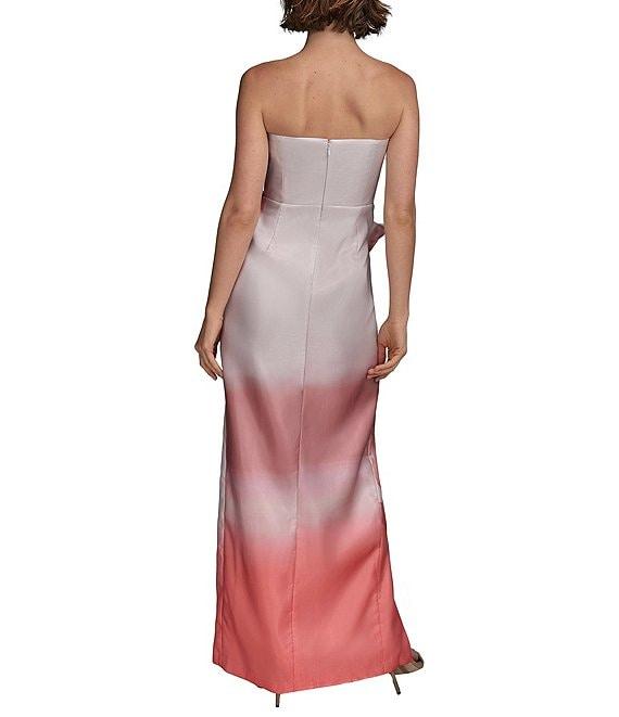 Donna Karan Strapless Bow Front Printed Sheath Dress Product Image
