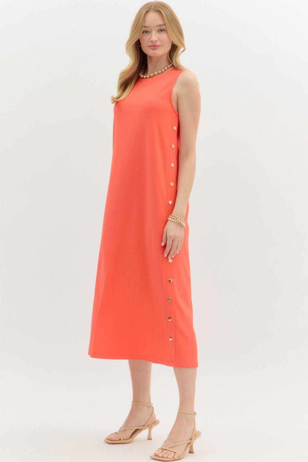 Coral Crush Midi Dress Product Image