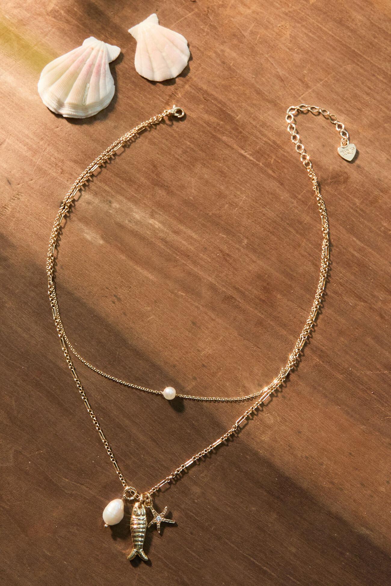 Layered Nautical Charm Necklace Product Image