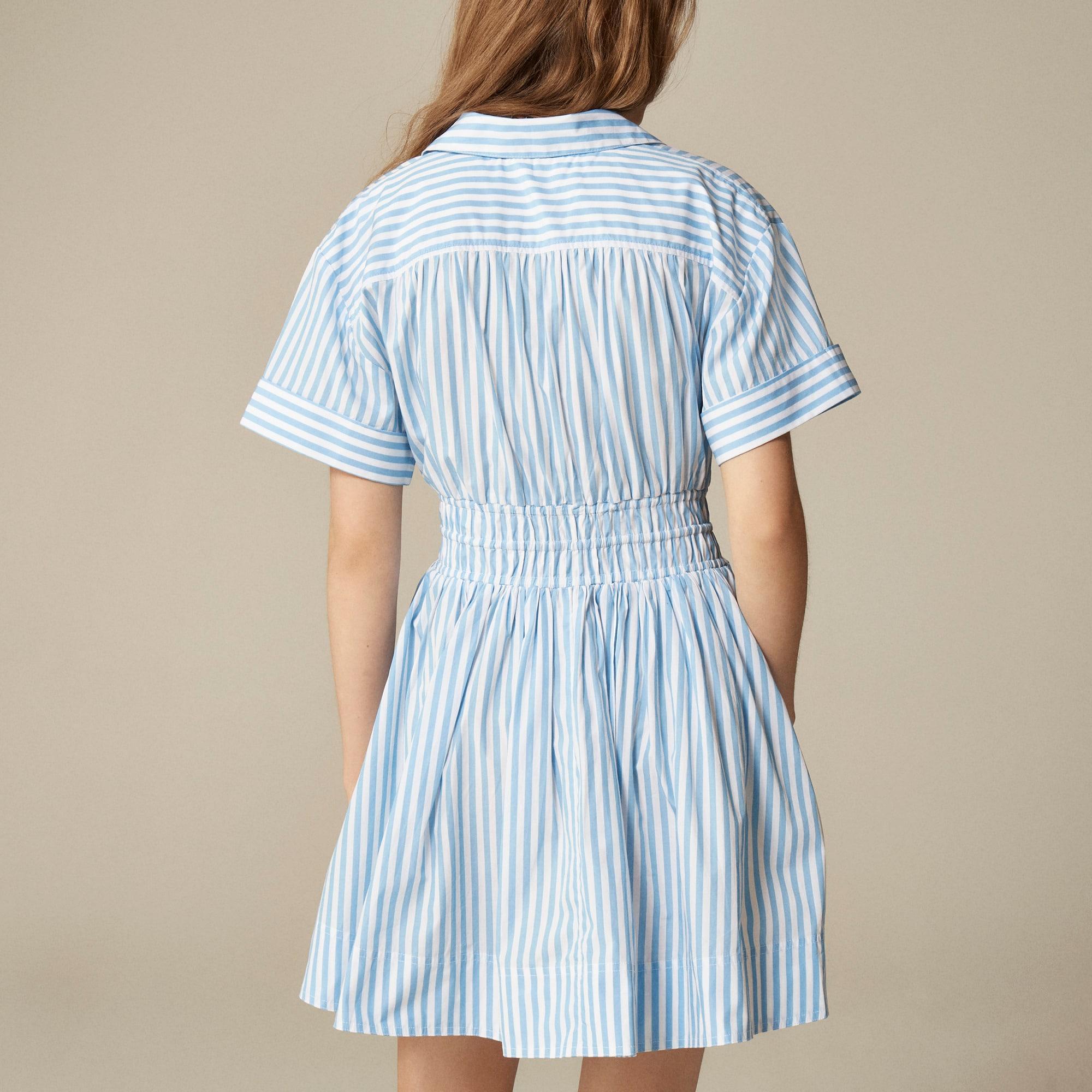 Elena mini shirt-dress in striped cotton poplin Product Image