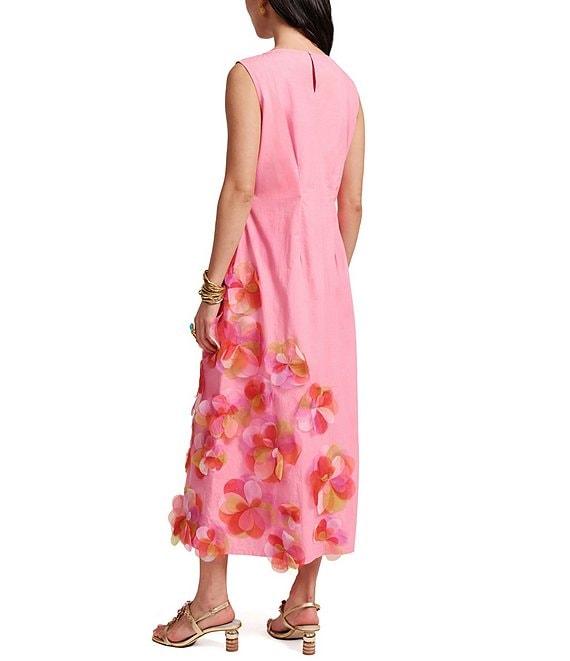 FRANCES VALENTINE Origami Organza Flower Scoop Neck Sleeveless Maxi Dress Product Image