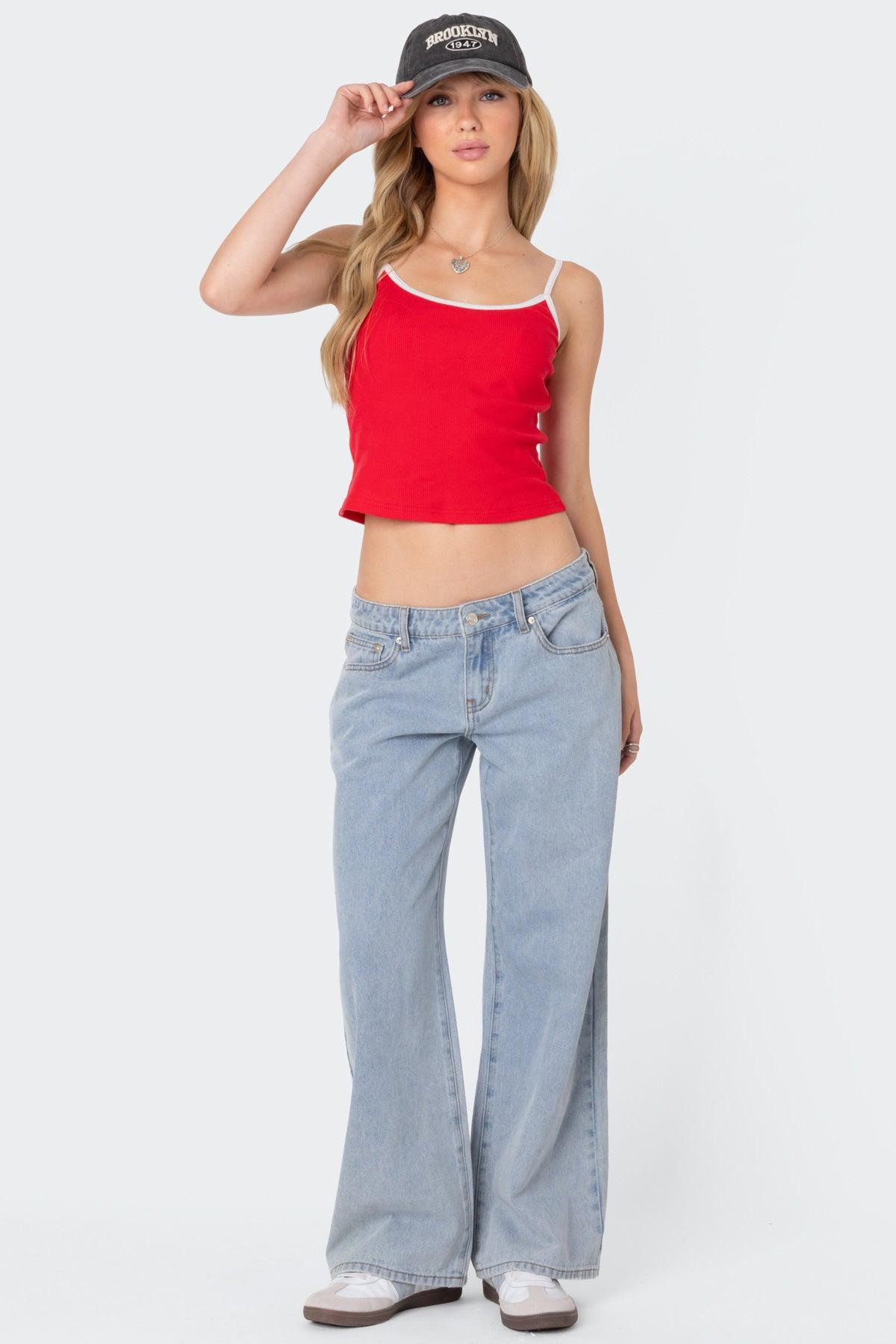 Franky Ribbed Contrast Tank Top Product Image