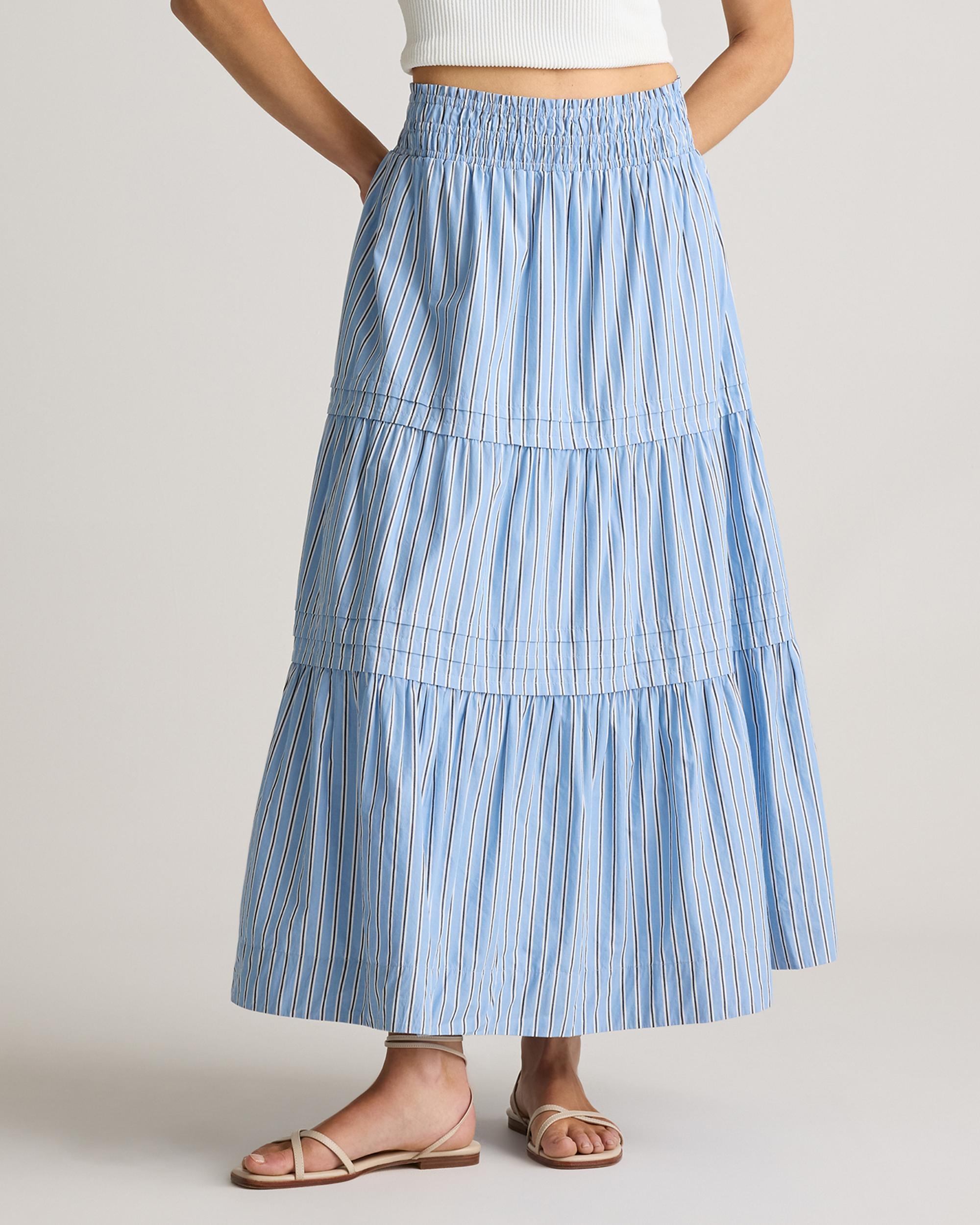 Quince | Women's Poplin Tiered Maxi Skirt Organic Cotton Product Image