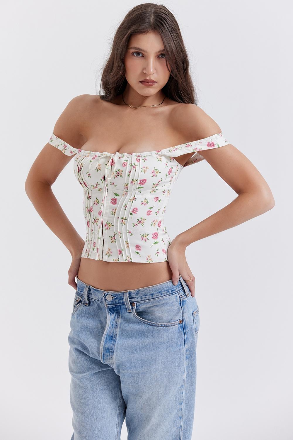 Chicca  rose print floral top Product Image