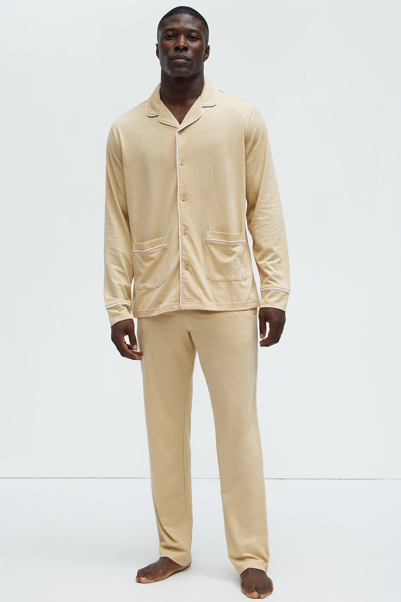 Modern Relaxed Pajama Long Sleeve - Khaki Product Image