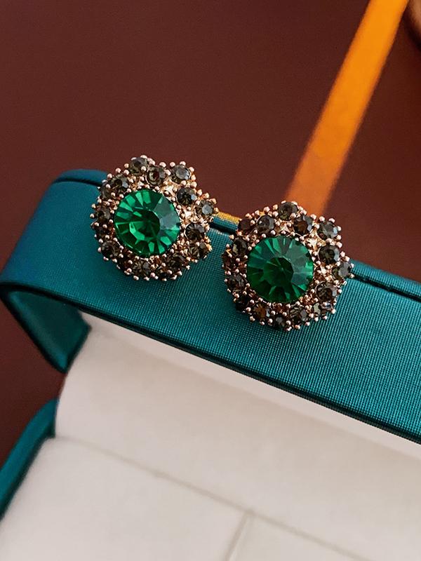 Geometric Rhine Stones Earrings Accessories Product Image