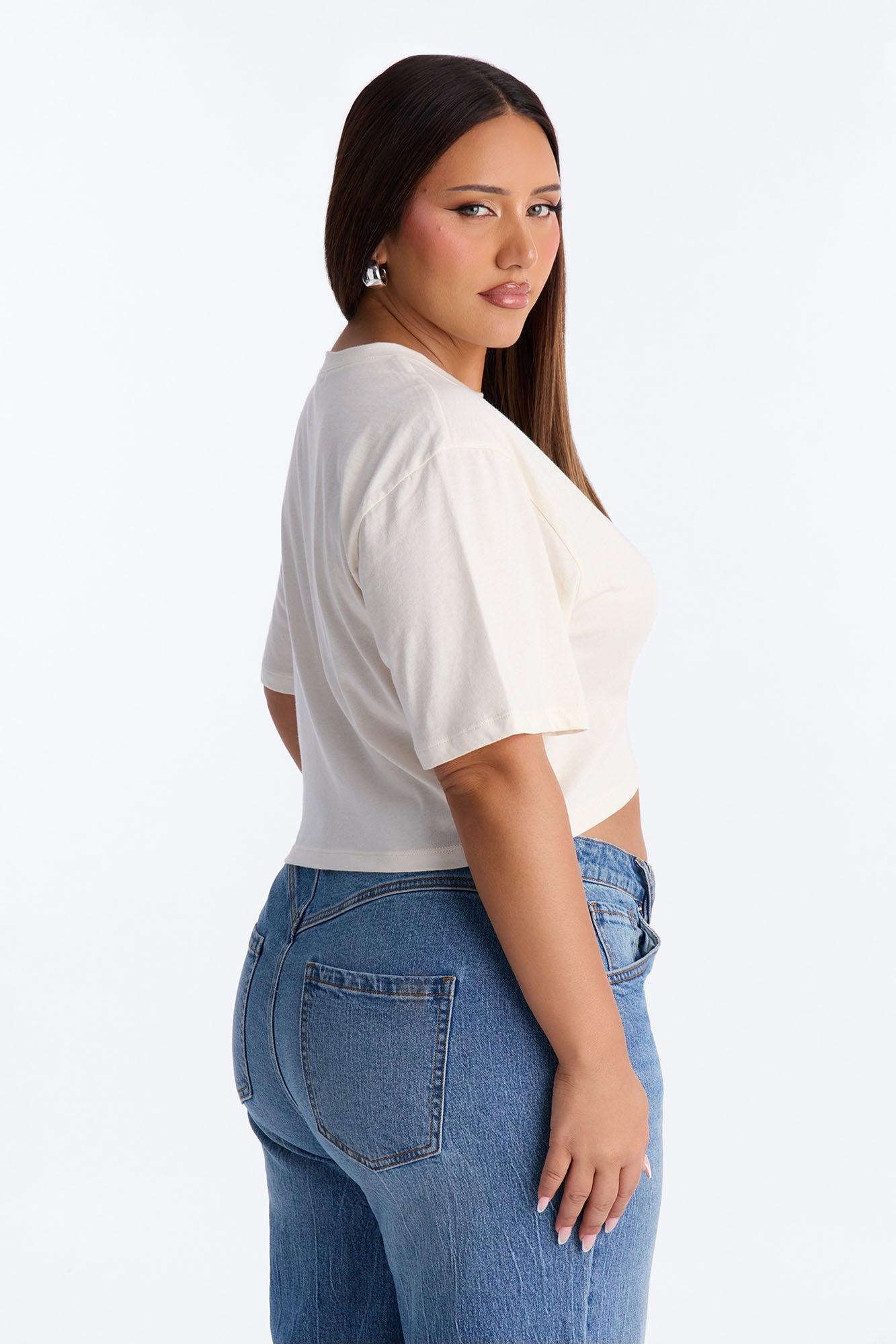 Bride Vibes Cropped Tee - Cream Female Product Image