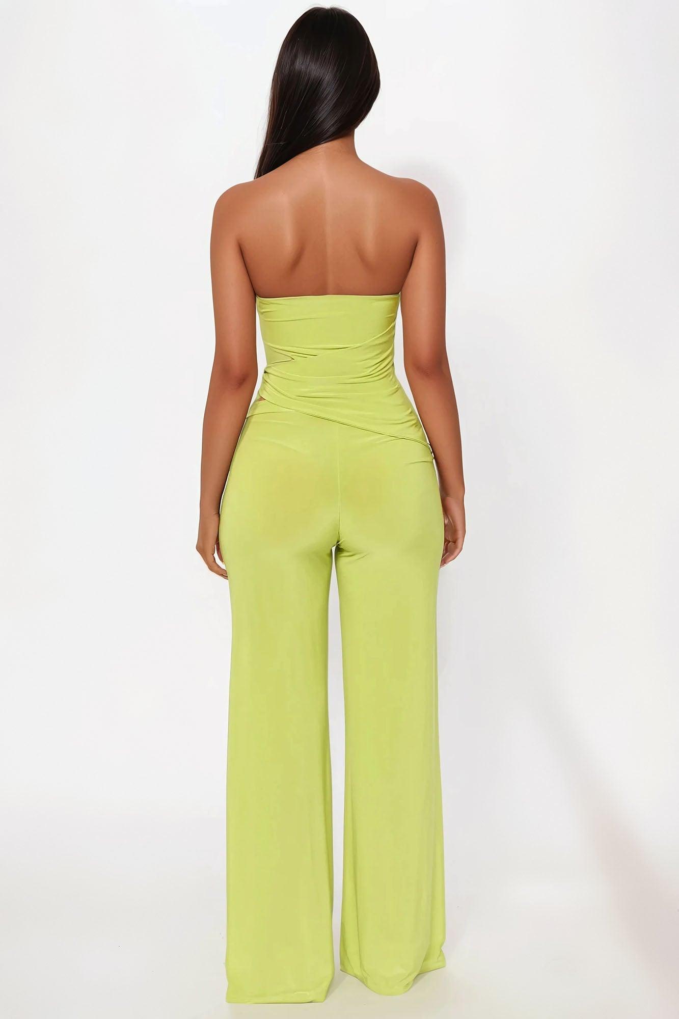 Golden Hours Jumpsuit - Chartreuse Female Product Image