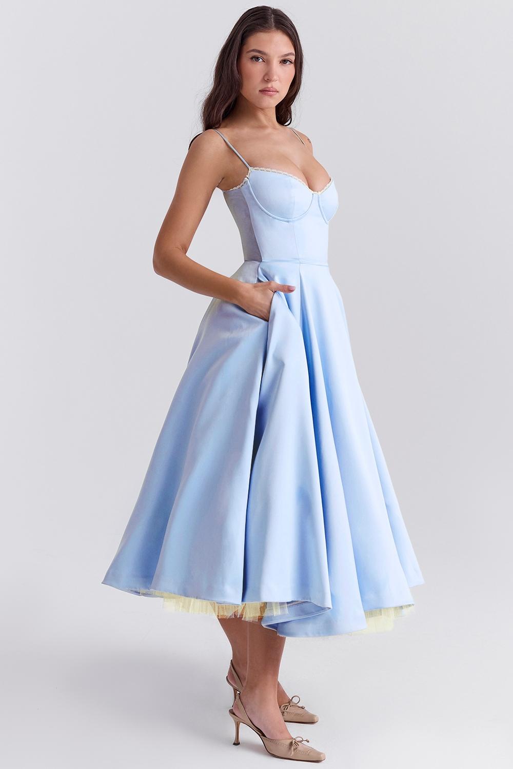 Mademoiselle  cinderella blue tulle midi dress Product Image