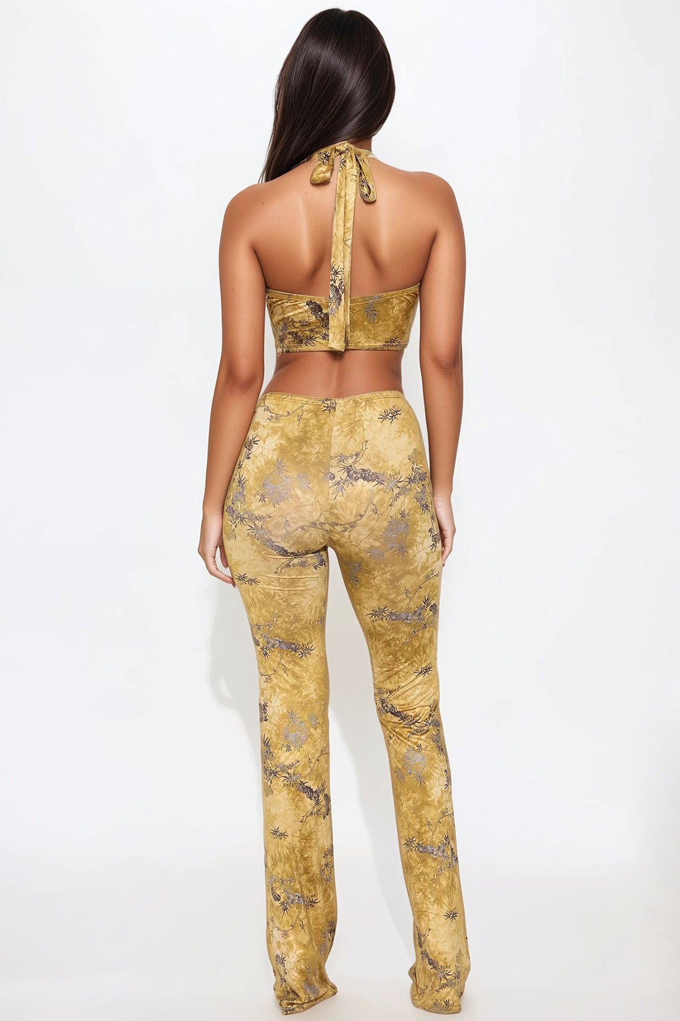 Worth The Wait Jumpsuit - Mustard/combo Product Image