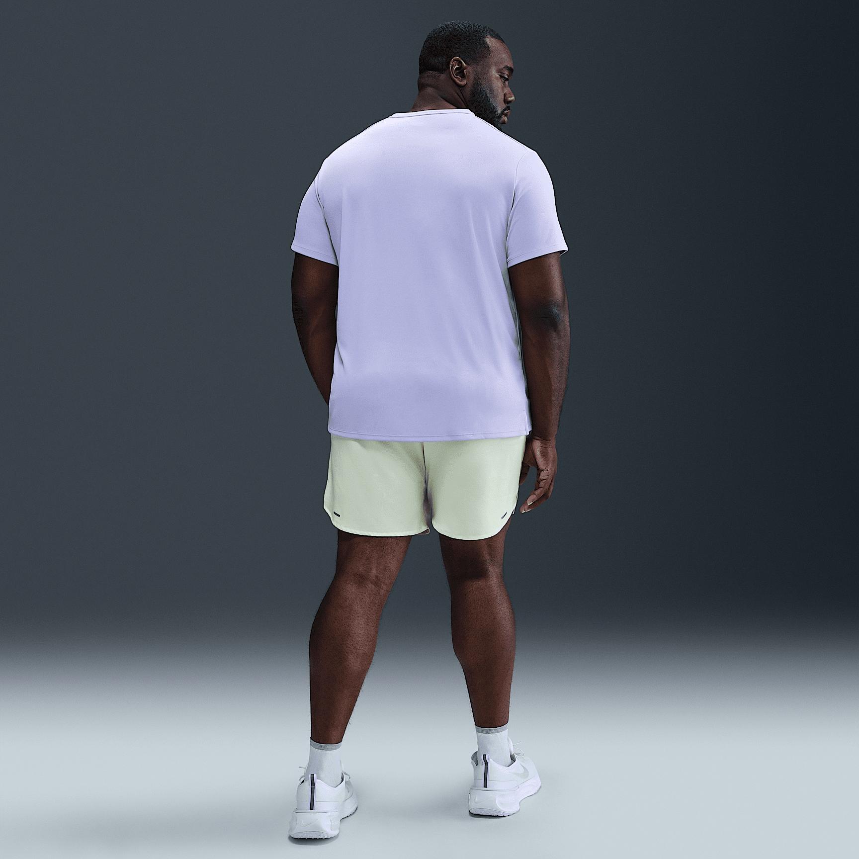 Nike Mens Miler Dri-FIT UV Short-Sleeve Running Top | DV9315-515 Product Image