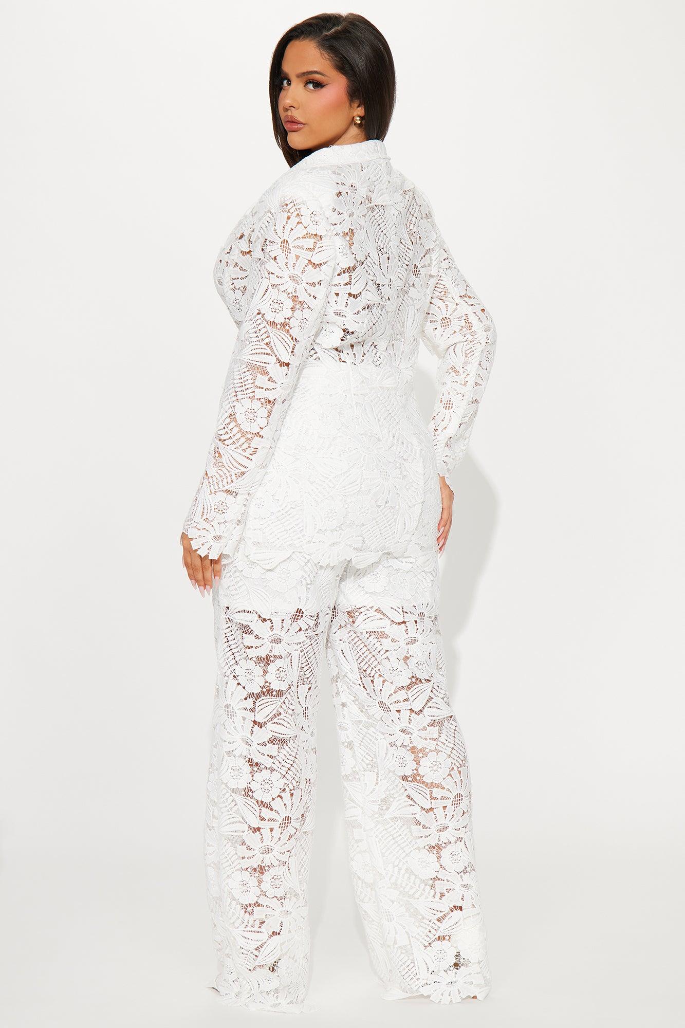 High Class Pant Set - White Product Image