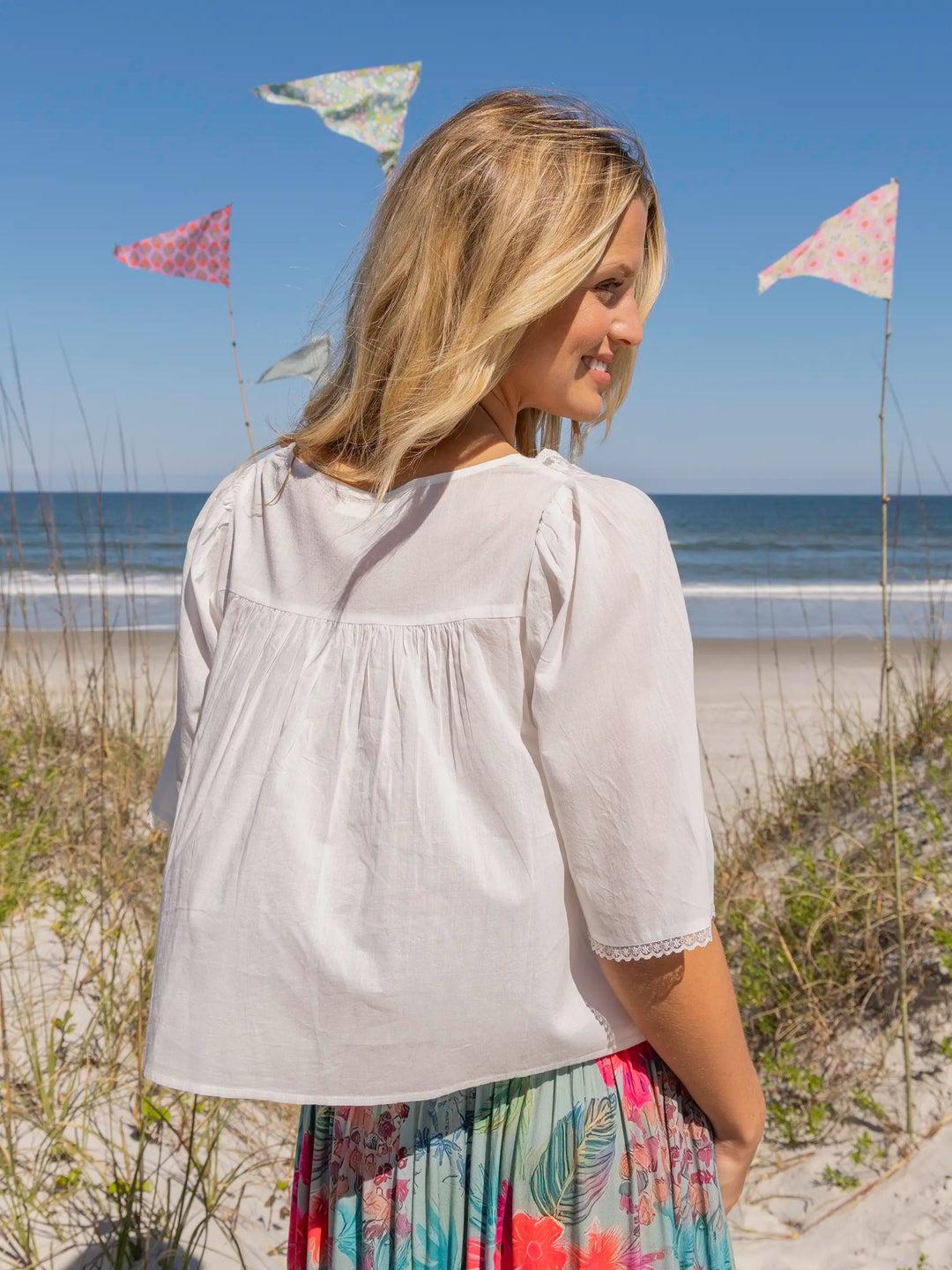 Prettiest Cotton Lace Blouse - Black Product Image