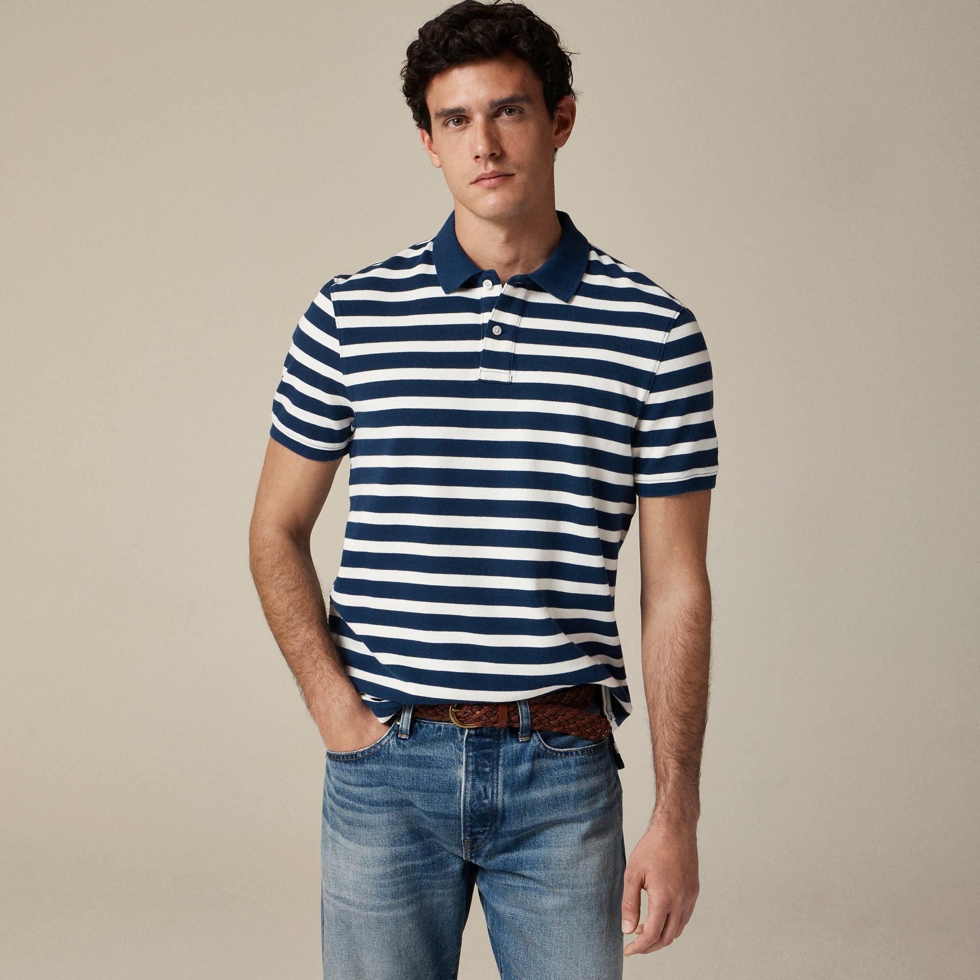 Tall washed piqué polo shirt Product Image