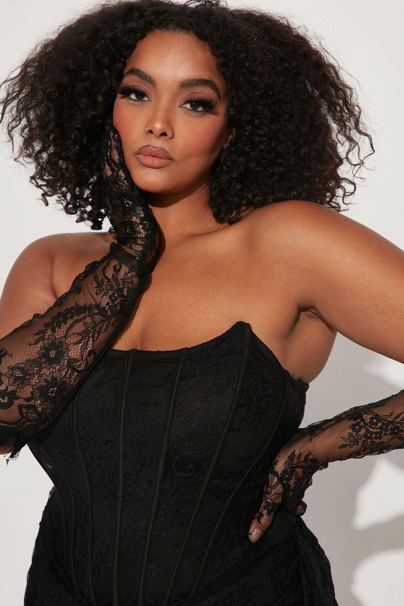 Always Sweet Corset Mini Dress Set - Black Product Image