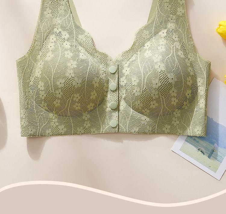 Floral Lace Wireless Bra Product Image