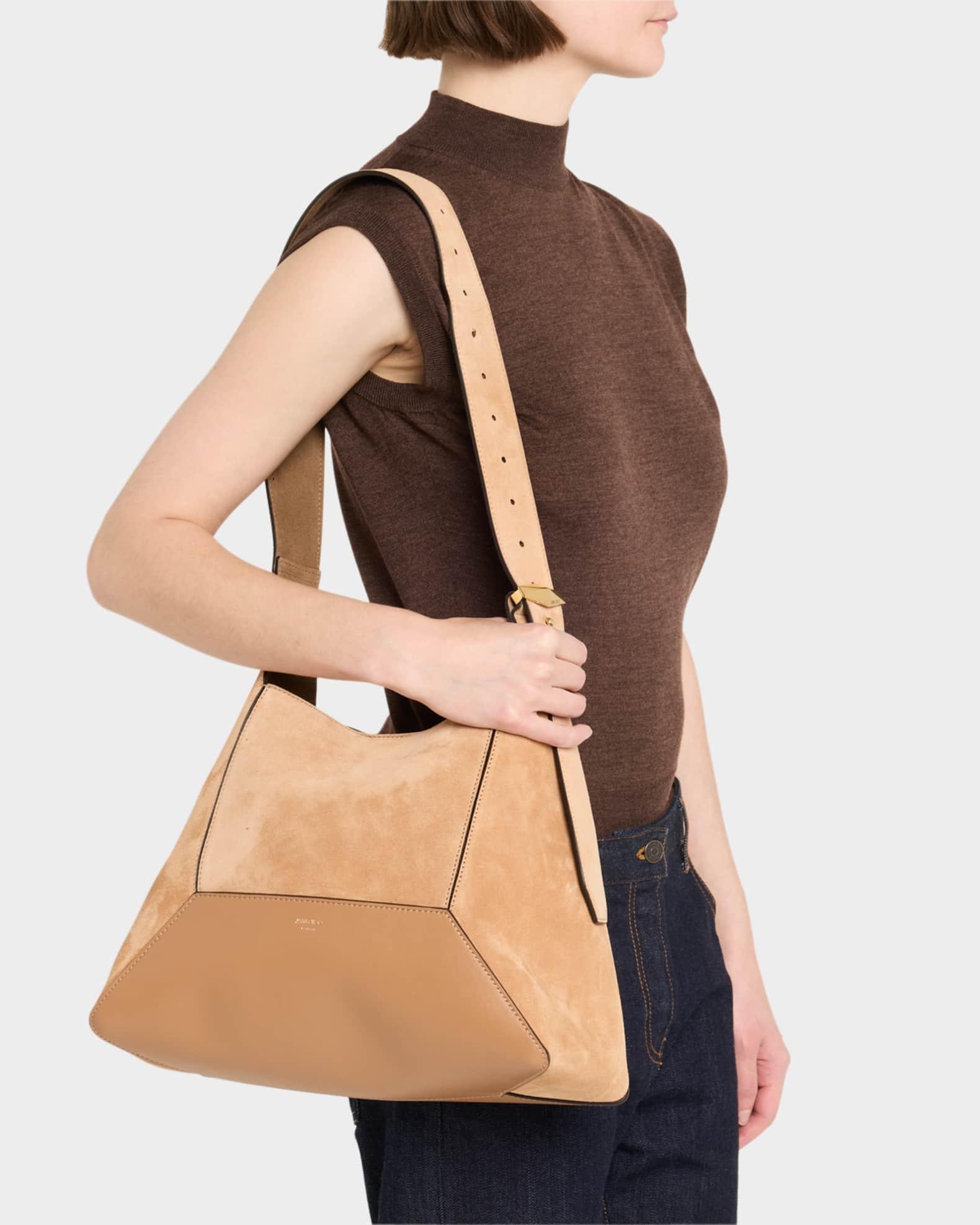 Diamond Medium Structured Suede Hobo Bag Product Image