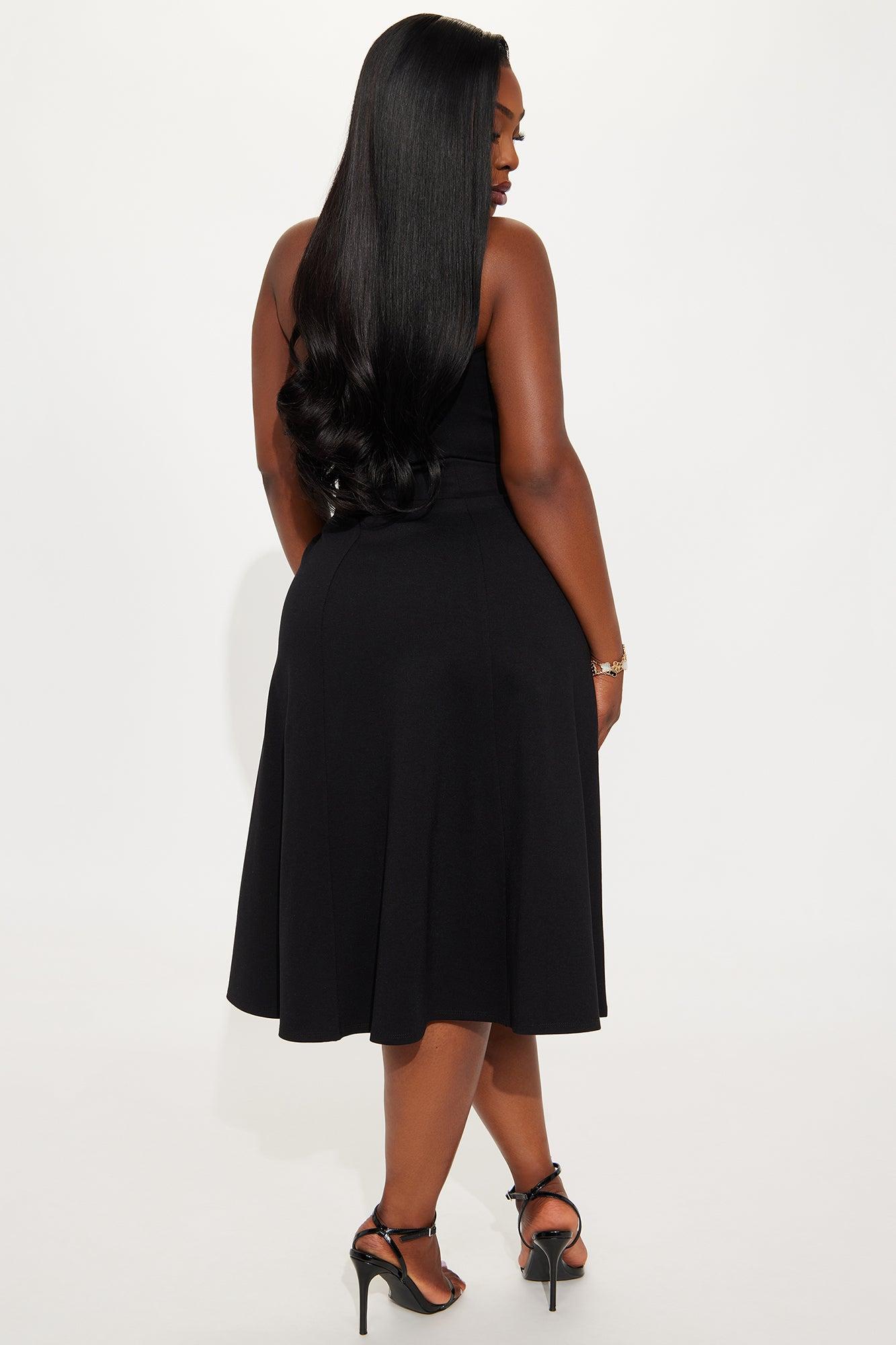 Mabel Ponte Midi Dress - Black Product Image