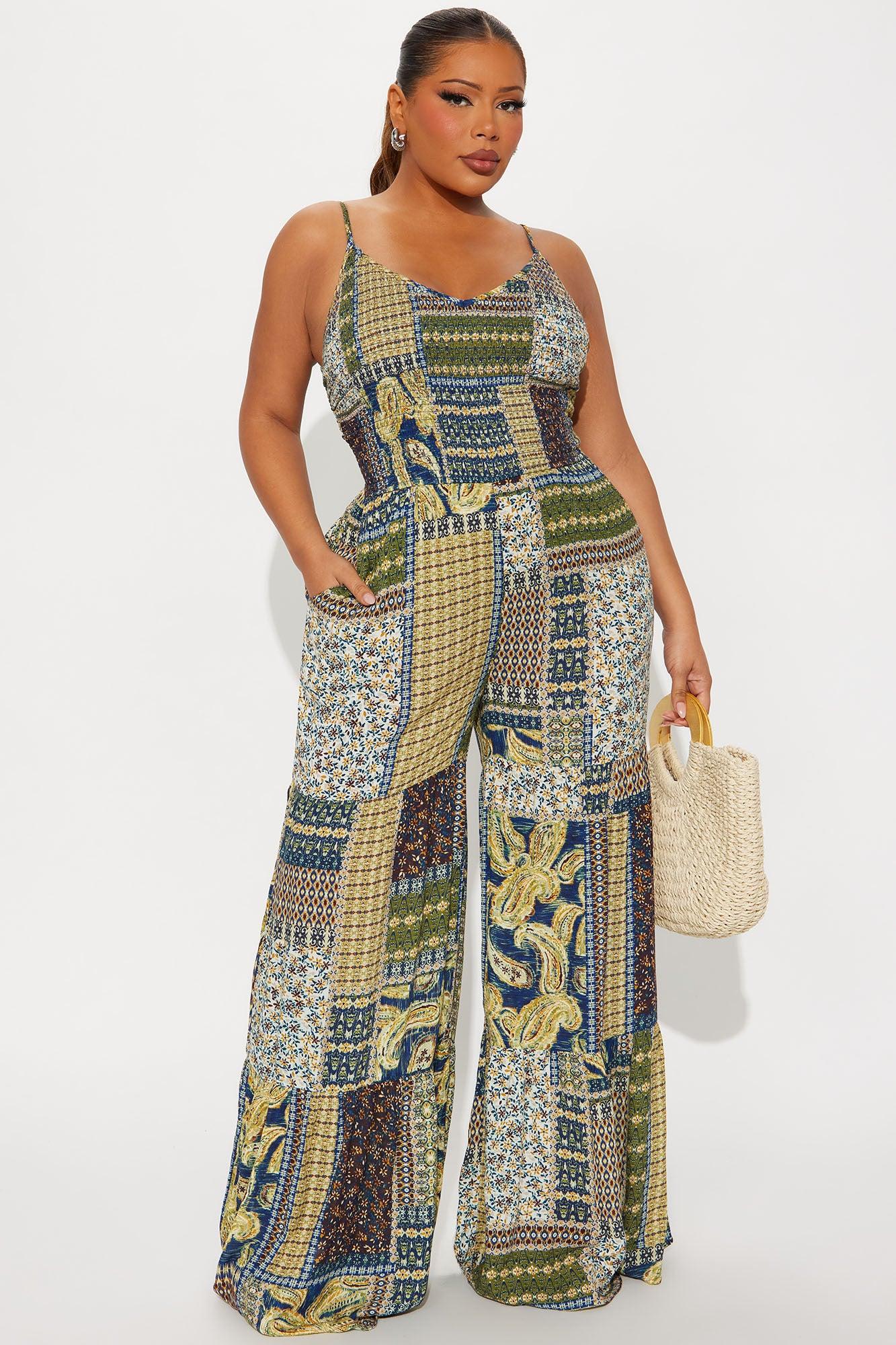 In A Daze Paisley Jumpsuit - Navy/combo Female Product Image