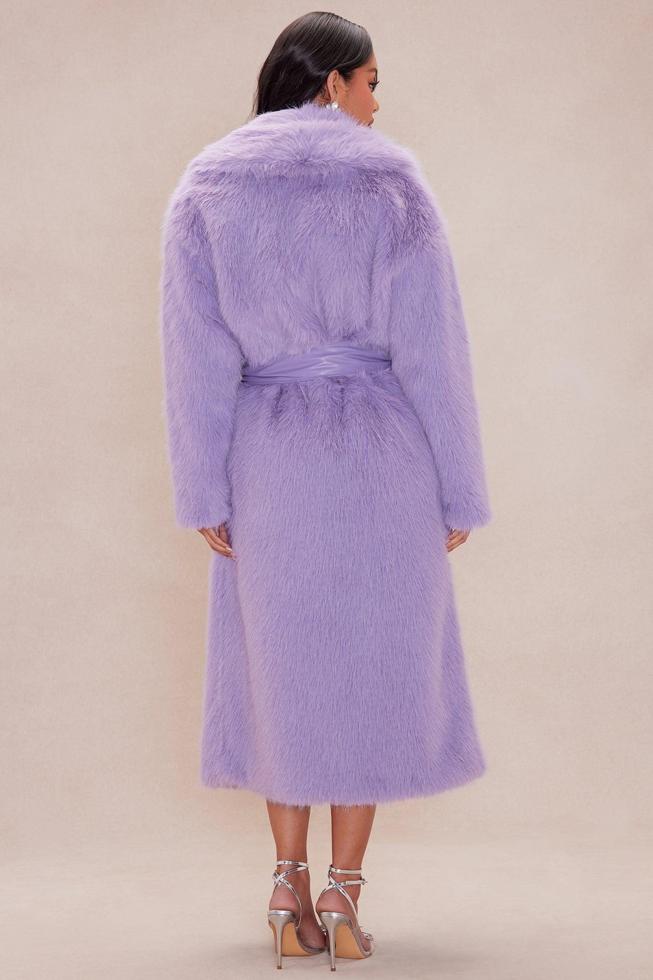 Farah Faux Fur Coat - Purple Product Image