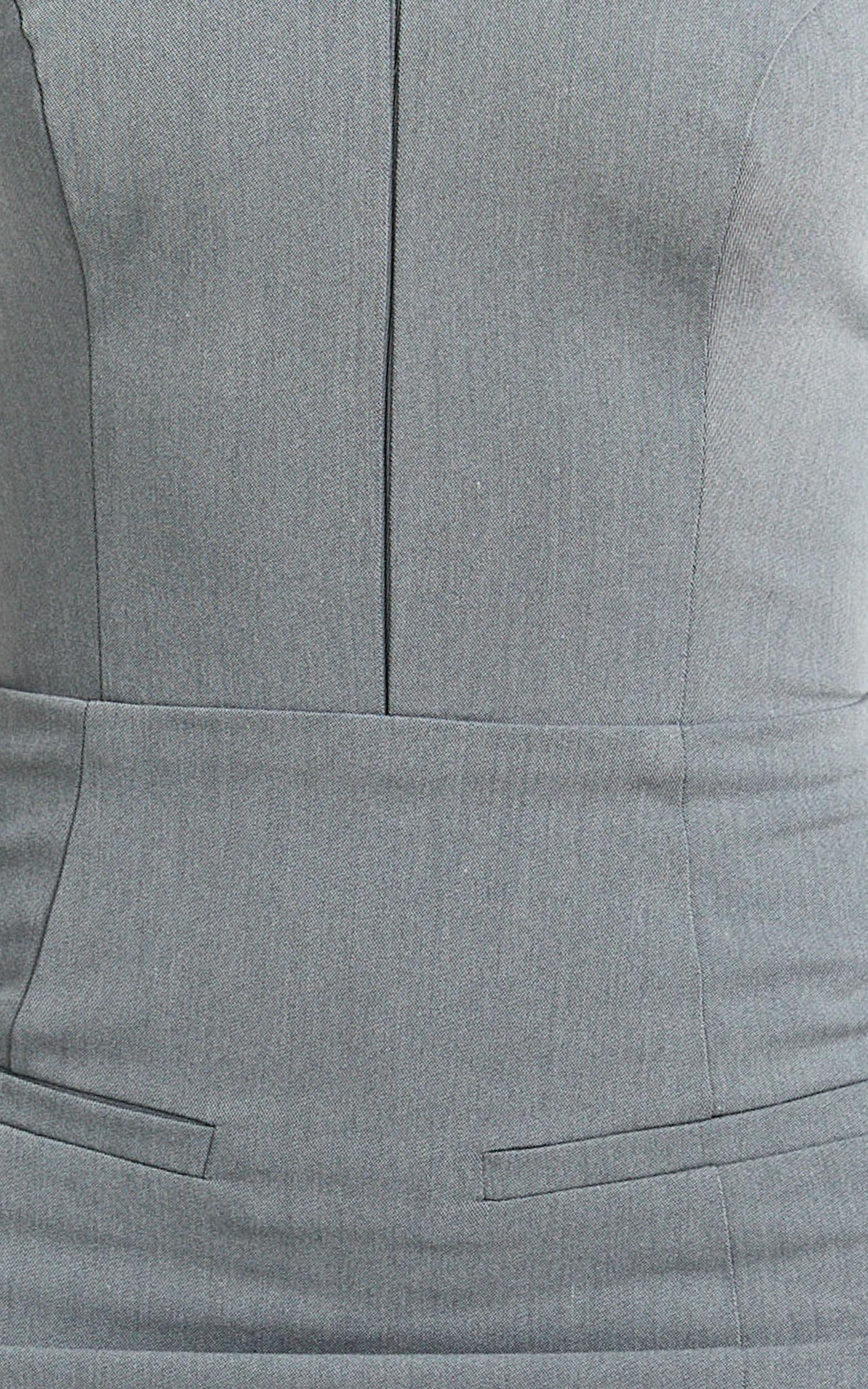 Latisha Mini Dress - Halter Collared Fitted Dress in Grey Product Image