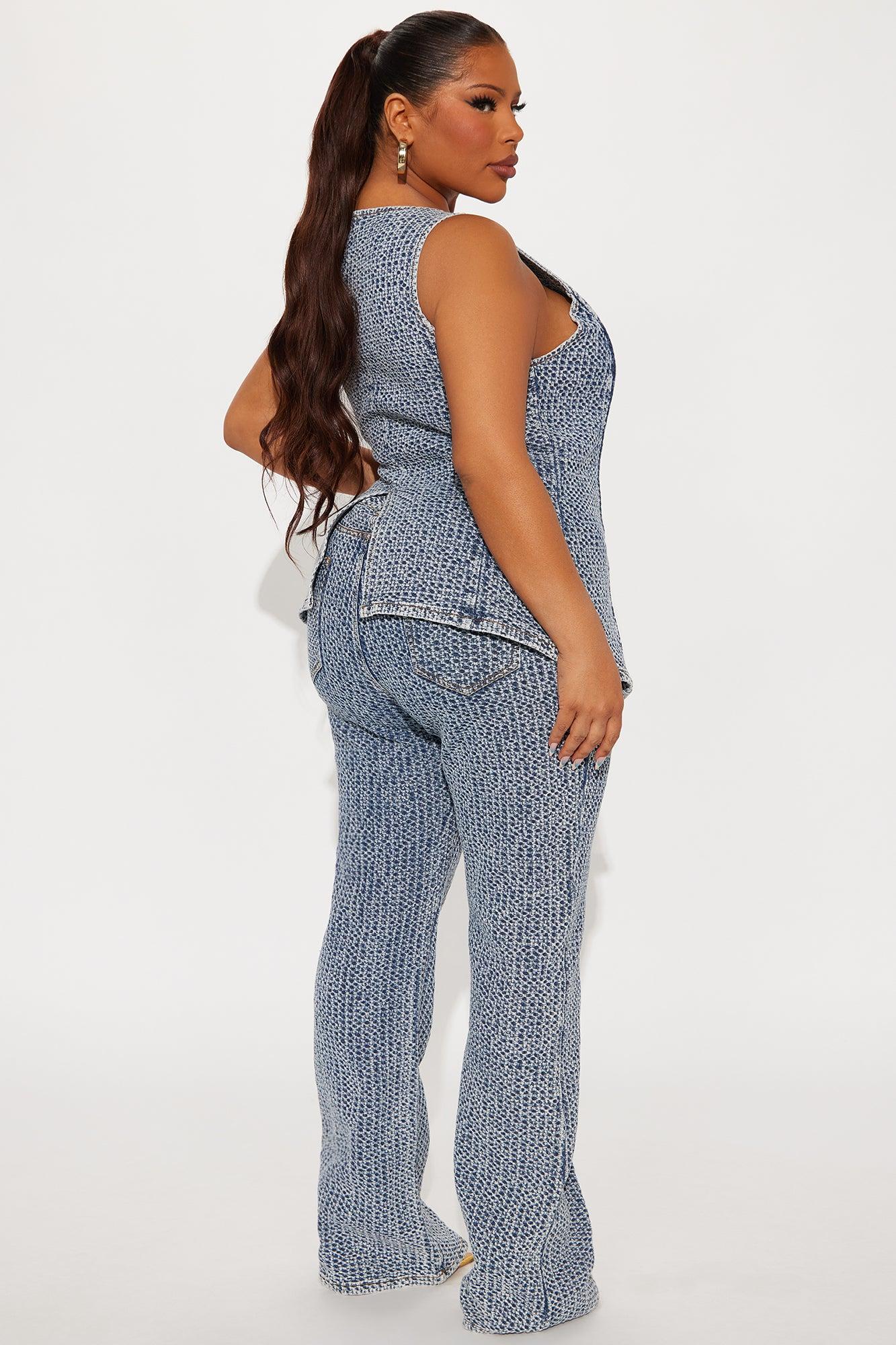 Midnight Glow Flare Pants Set - Medium Wash Product Image