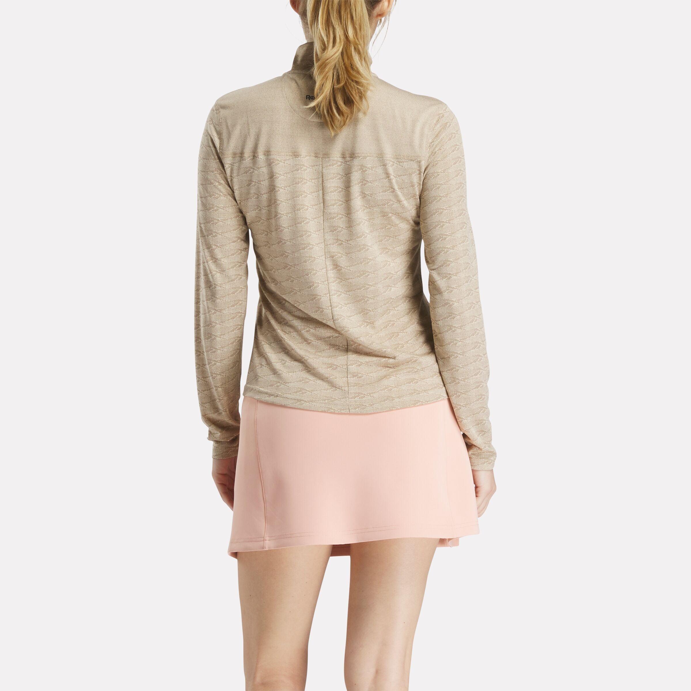 Women's Long Sleeve Engineered Vector Jacquard 1/4 Zip Golf Pullover Top Female Product Image