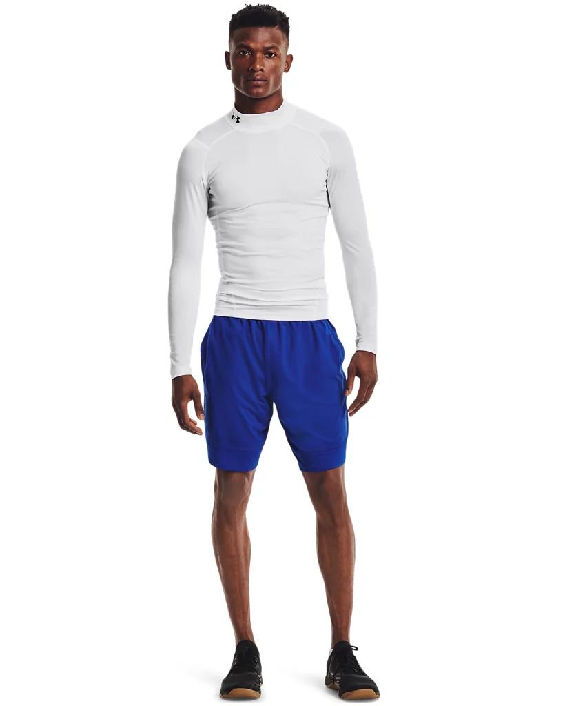 Under Armour Mens Under Armour HG Armour Comp Mock Long Sleeve - Mens White/Black Product Image