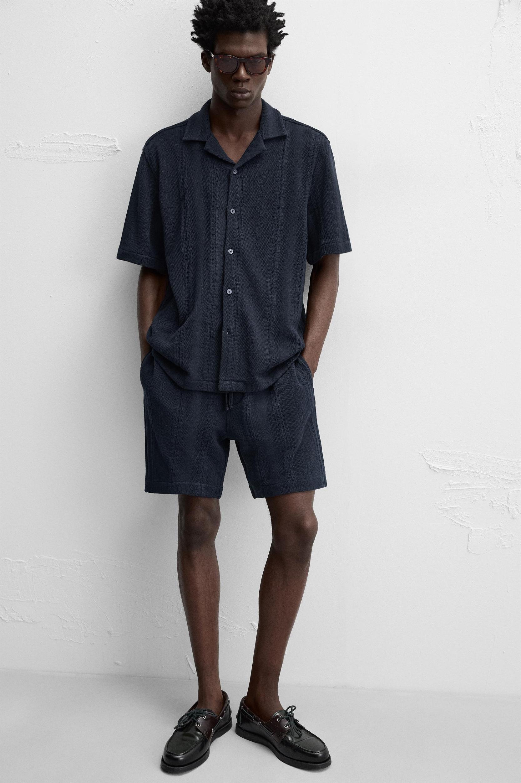 STRIPED JACQUARD SHORTS Product Image