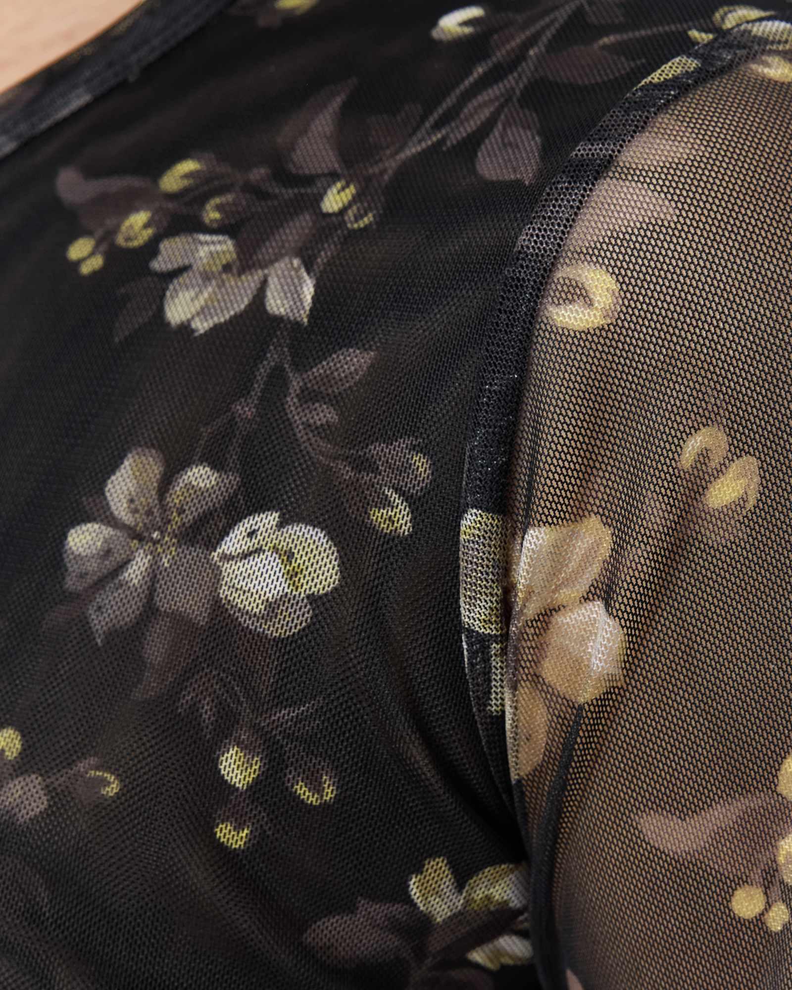 Ellie Mesh Long Sleeve T-Shirt VINE BLACK | ALLSAINTS US Product Image
