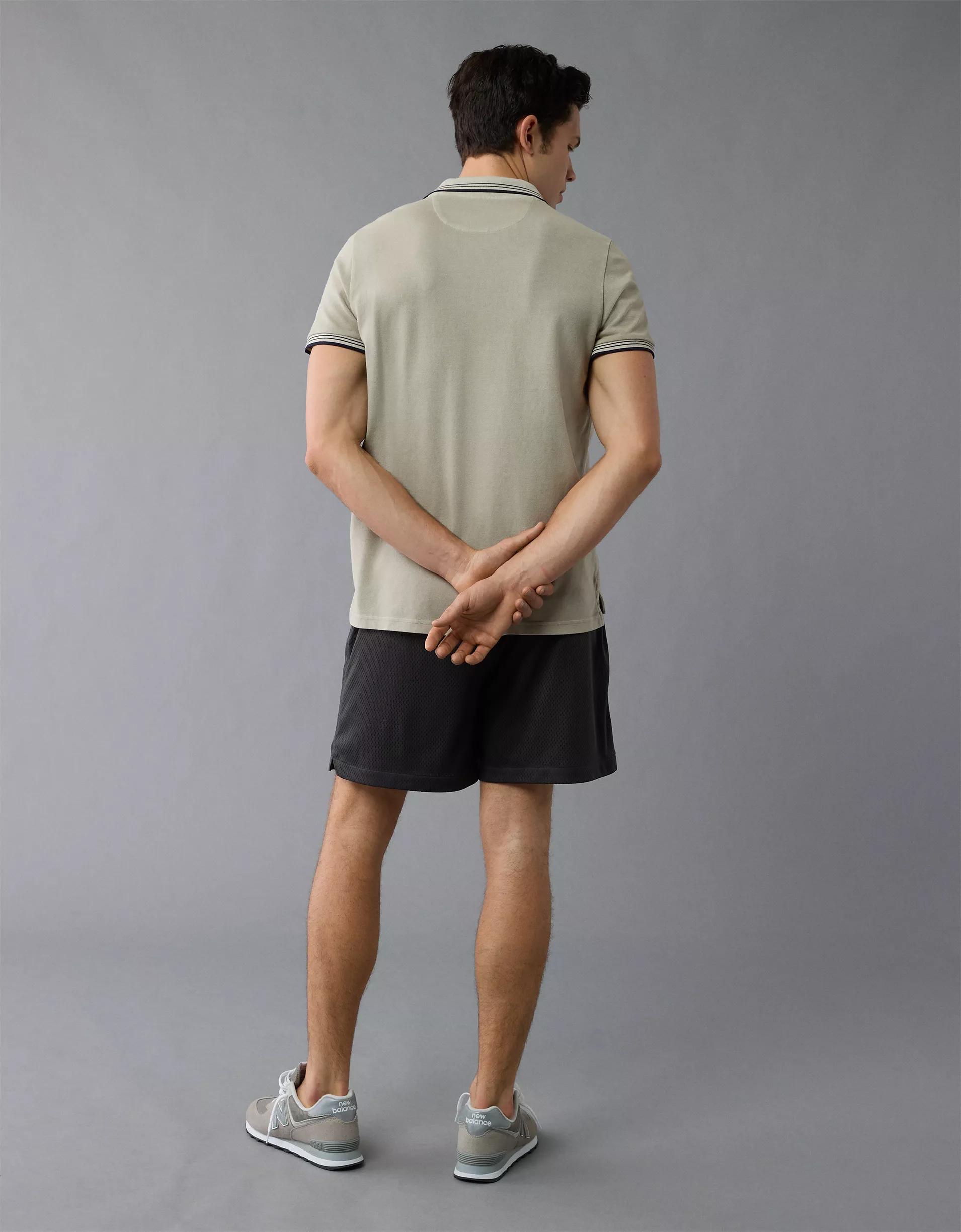 AE Lived-In Stretch Pique Slim Fit Tipped Polo Shirt Product Image