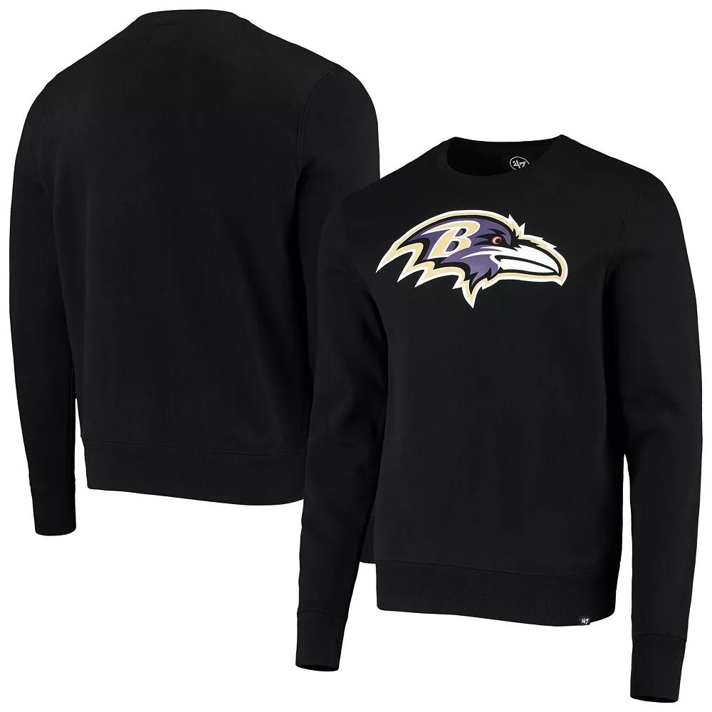 Men's '47 Black Baltimore Ravens Team Imprint Headline Pullover Sweatshirt,  Product Image