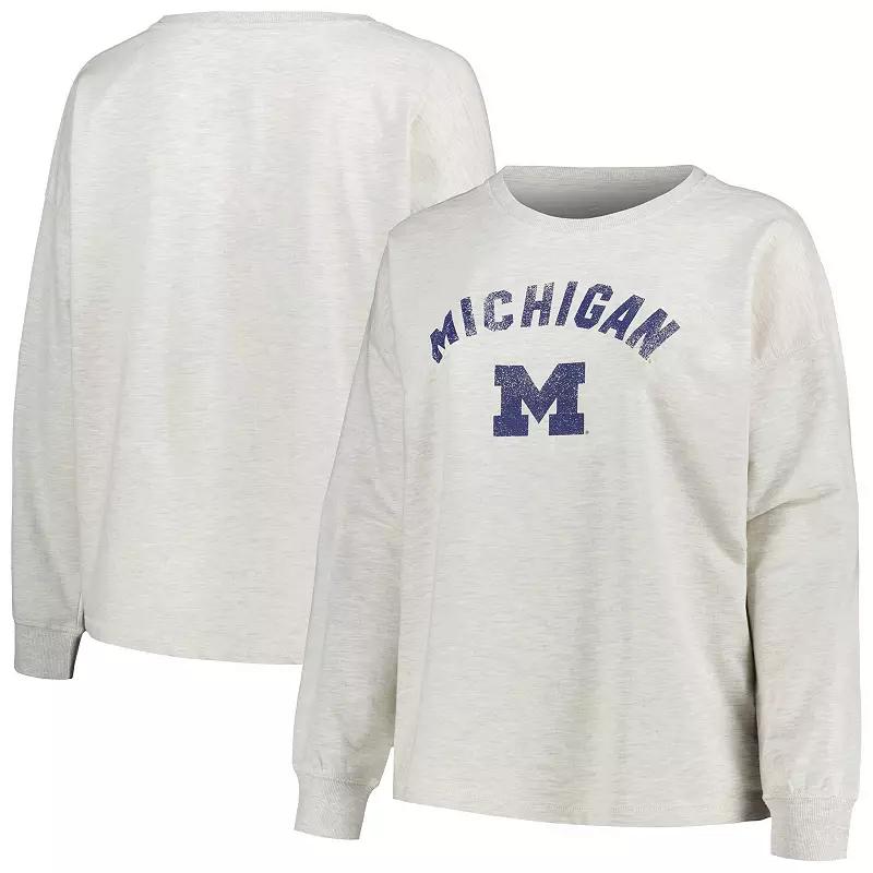 Women's Profile Oatmeal Michigan Wolverines Plus  Product Image