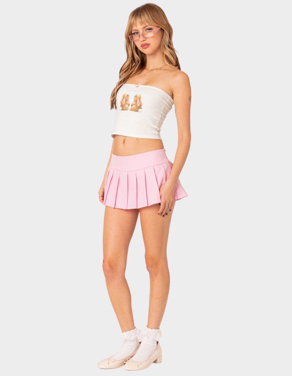 EDIKTED Talya Pleated Mini Skort - LIGHT PINK Product Image