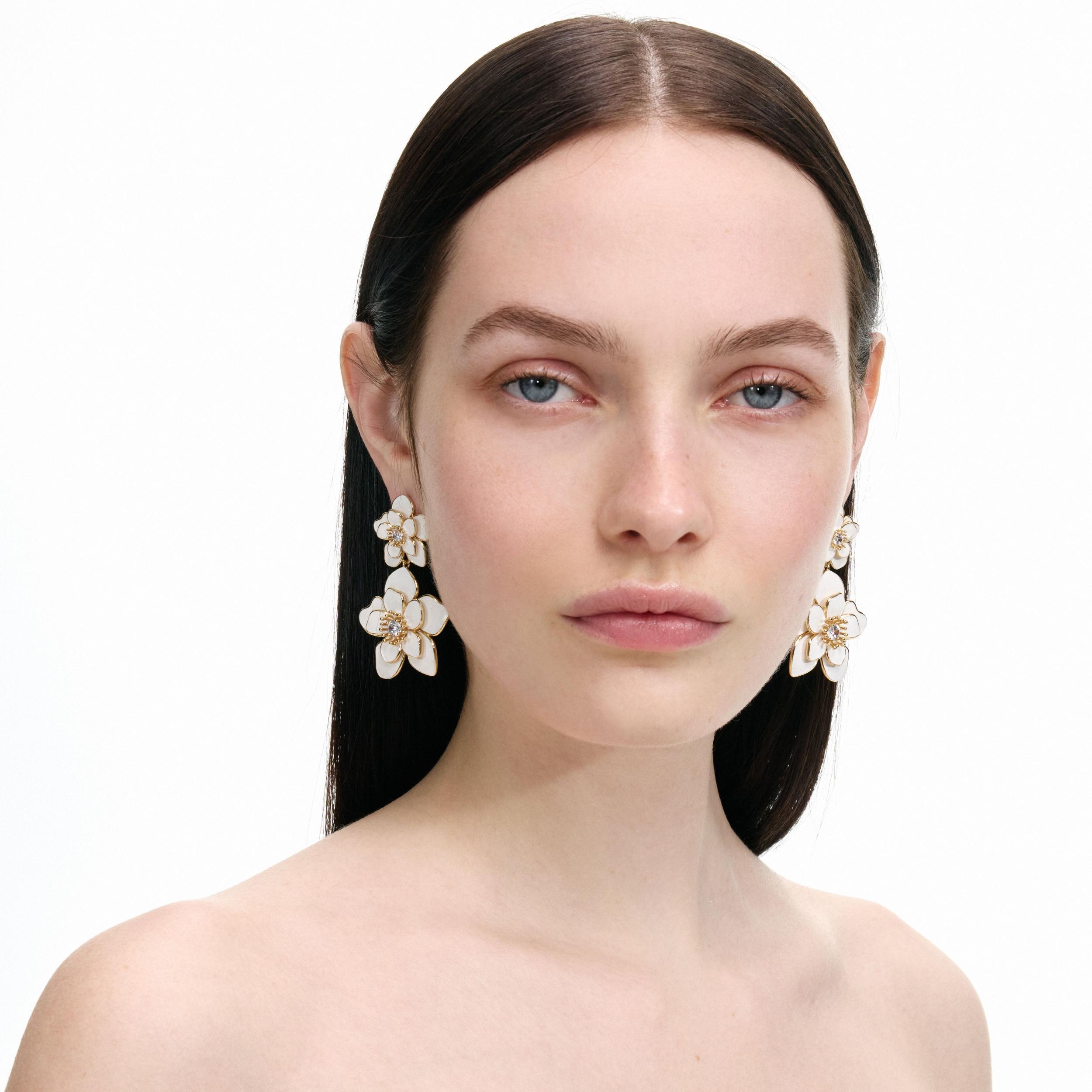 Enamel Flower Tiered Earrings Product Image