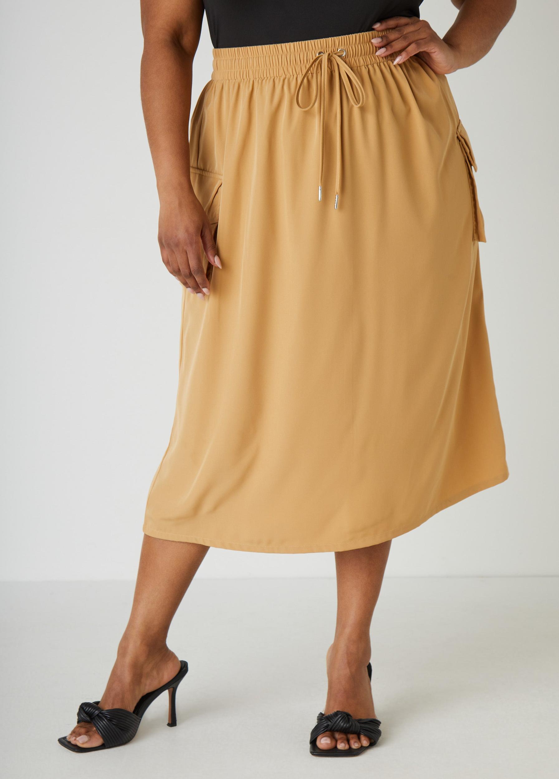 Plus Size Midi Cargo Skirt Ashley Stewart Product Image