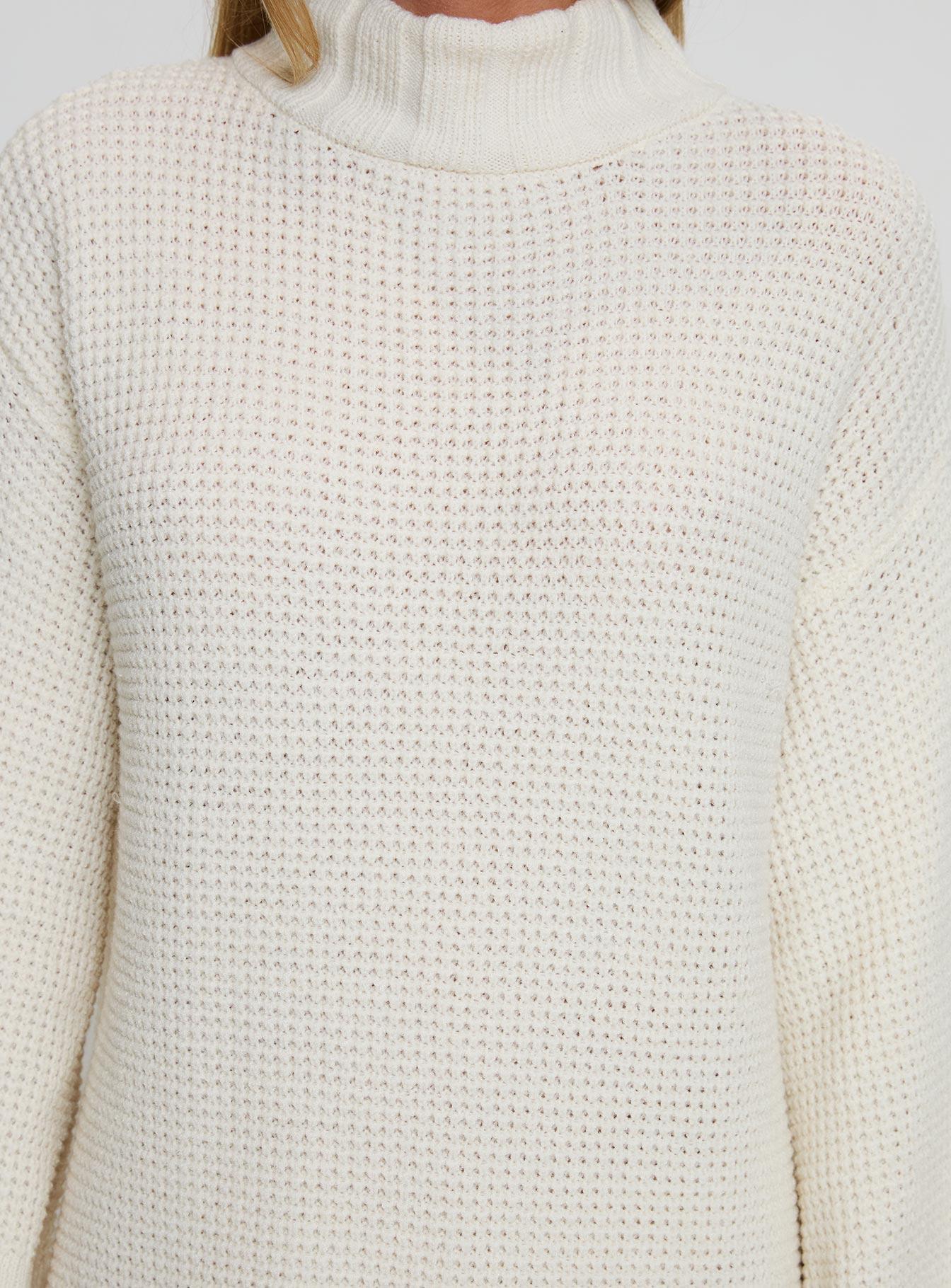 Tarin Knit Mini Dress Cream Product Image