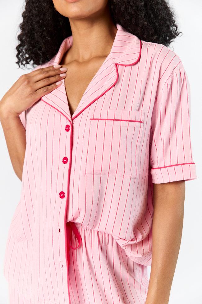 Good To Get Away Pink and Red Stripe Top FINAL SALE Product Image
