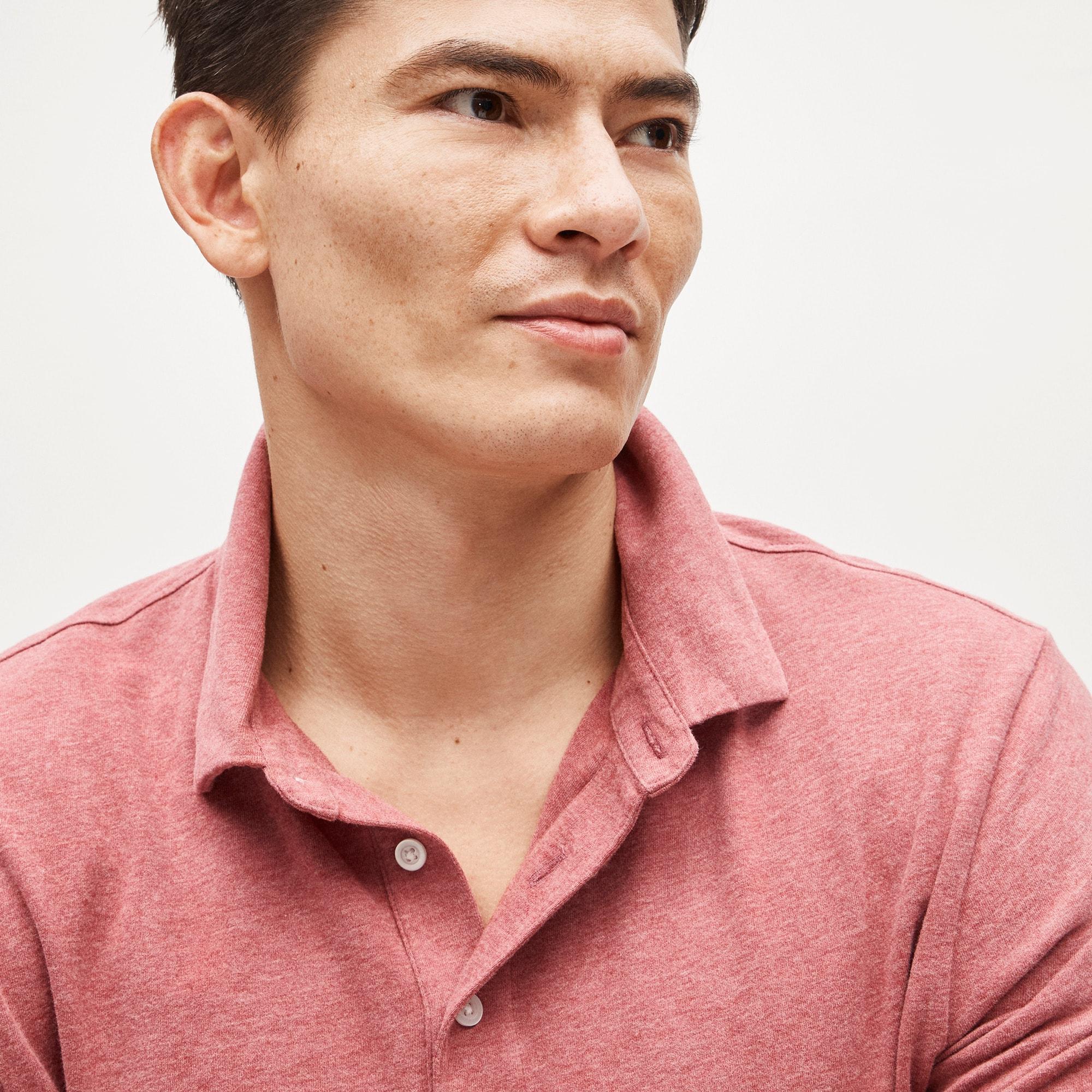 Sueded cotton polo shirt Product Image