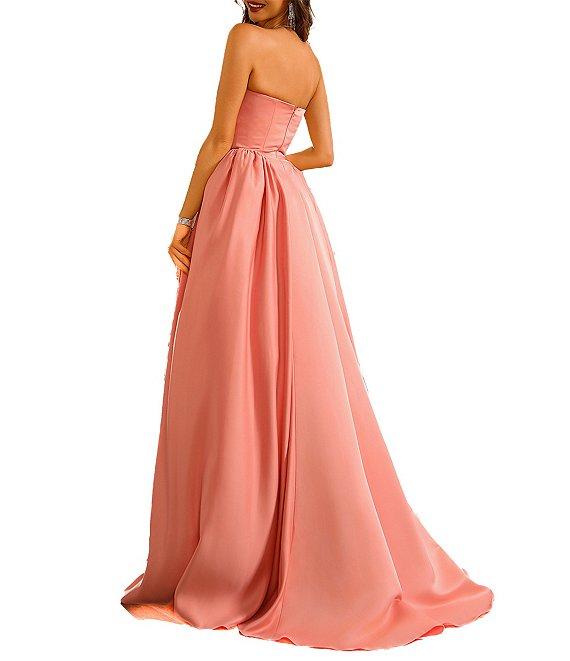 Terani Couture Sweetheart Neck Side Pleated Satin Ballgown Product Image